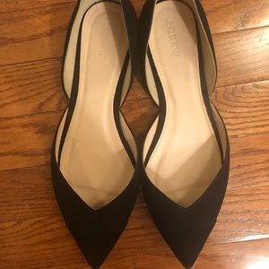 J. Crew Pointy Black Suede D’Orsay Flats; Size 9.5